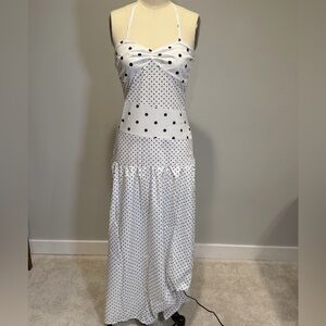 Women’s Polka Dot Halter Spaghetti Straps Dress